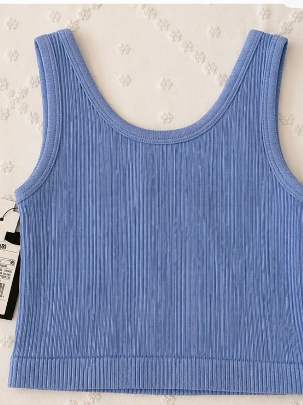art class Ribbed Scoop Crop Tank - Periwinkle Blue